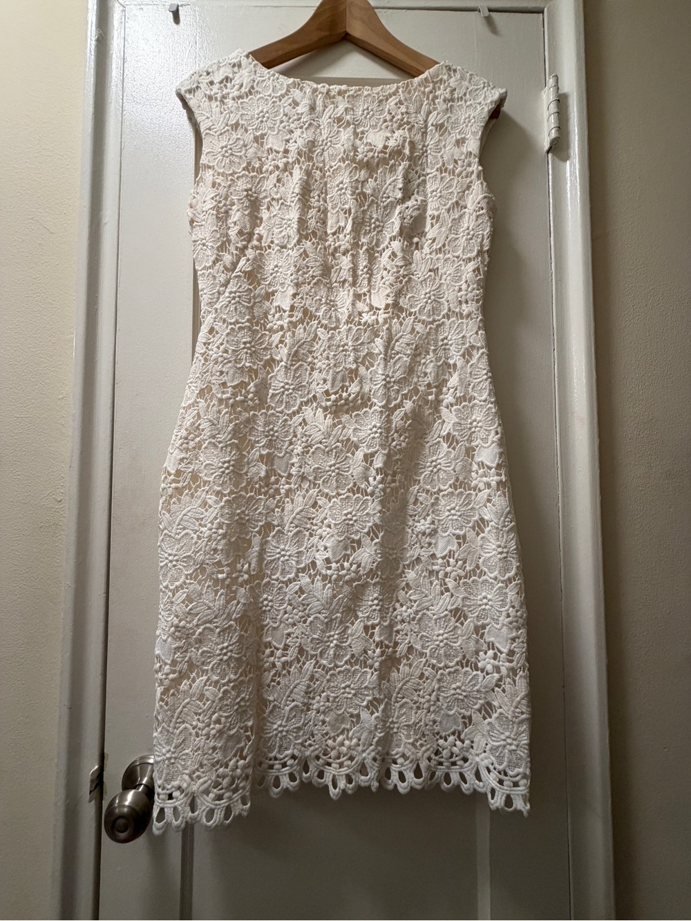 Ralph Lauren White Floral Lace Sheath Dress